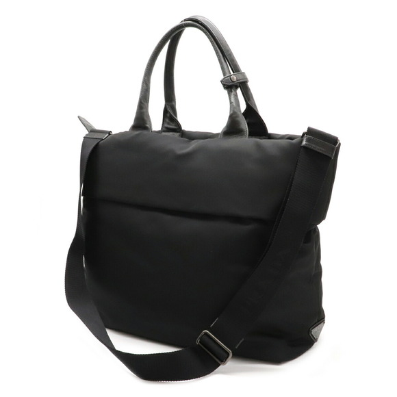 Prada Bag Nero Tote Black 2WAY Nylon Leather - Picture 1 of 9